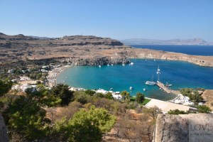 widok z Akropolu w Lindos