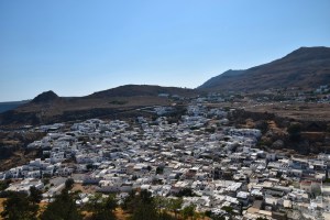 widok z Akropolu w Lindos